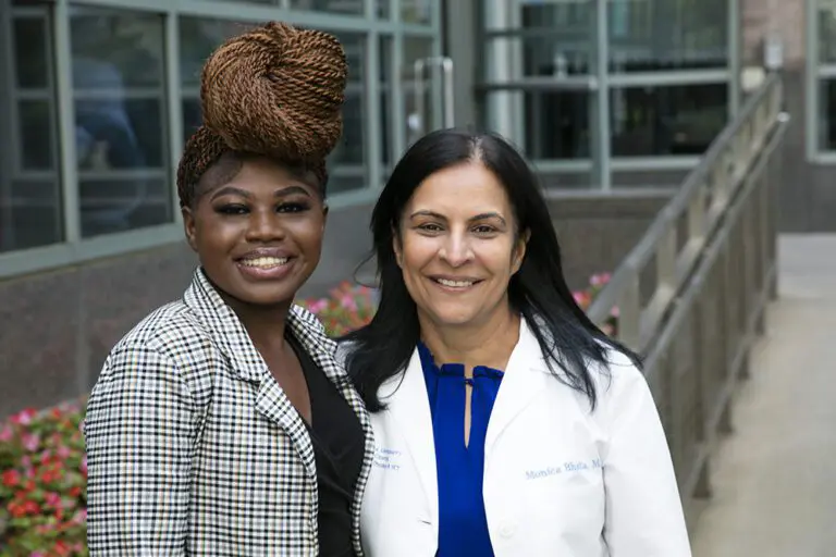 image of Dr. Monica Bhatia and Francisca