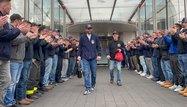 FDNY firefighter James Spoto leaves NYP Burn Center