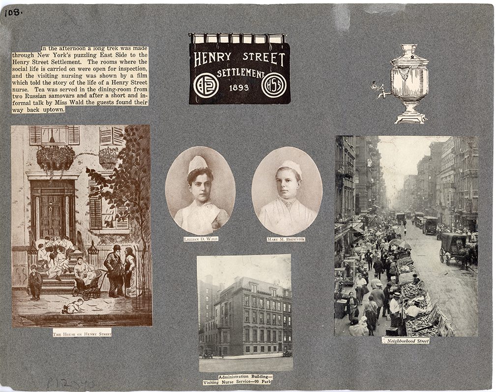 image of Lillian Wald and Mary Brewster depicted on a scrapbook page