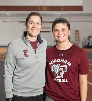 Sarah with her athletic trainer, Bridget Ward.