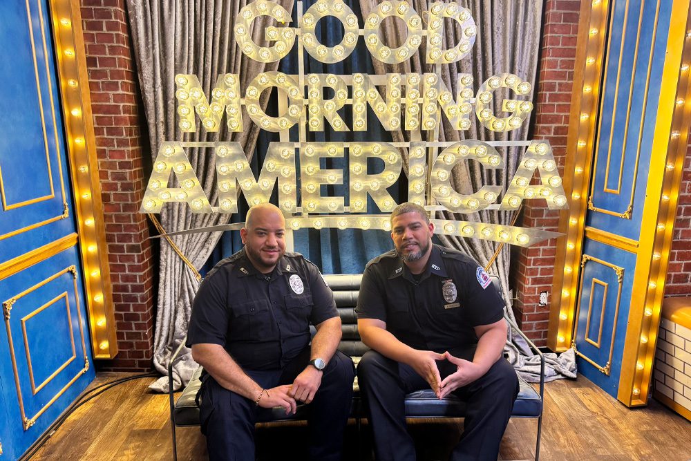 Officer Rubere Raffoul and Officer Eddie Ramirez at Good Morning America