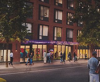 A rendering of The People’s Theatre: Centro Cultural Inmigrante, a new 19,000-square foot performing arts center in Manhattan’s Inwood neighborhood.