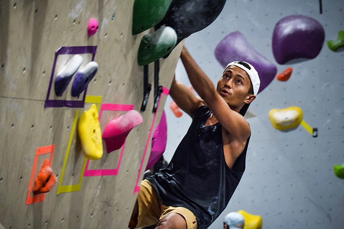 Six months after his second liver transplant, Ethan returned to indoor climbing. 