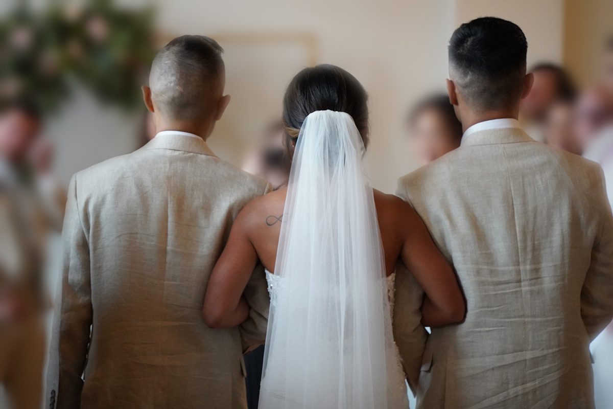 Five months after their transplant surgeries, Ethan and Allen were able to help walk their sister, Ella, down the aisle on her wedding day.