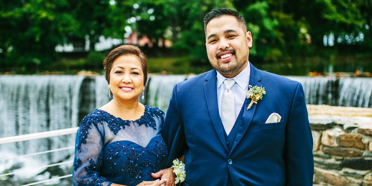 Rosebelle Cadelina with her son Windell Cadelina, a patient care director at NewYork-Presbyterian Hudson Valley Hospital