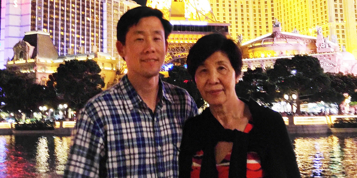 Dr. David Lee, Chief of Gastroenterology at NewYork-Presbyterian Allen Hospital, with his mother, Koonae Lee