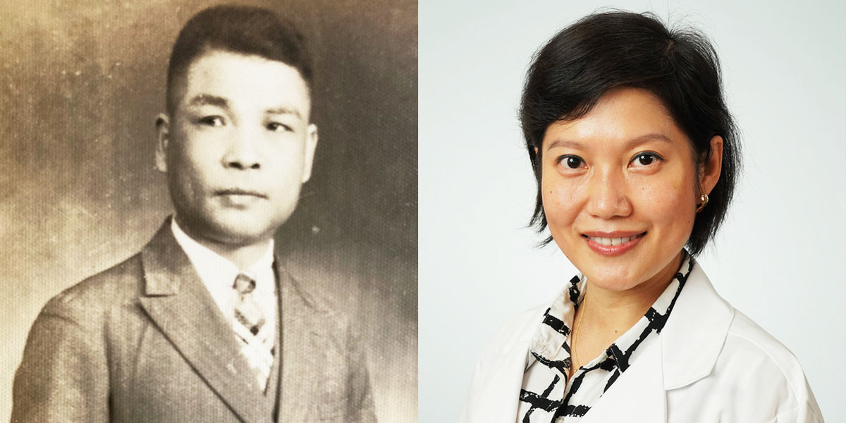 Wenjian Yao (left) inspired his granddaughter, Jenny Yao (right), a nurse practitioner at NewYork-Presbyterian Queens, to work in health care.
