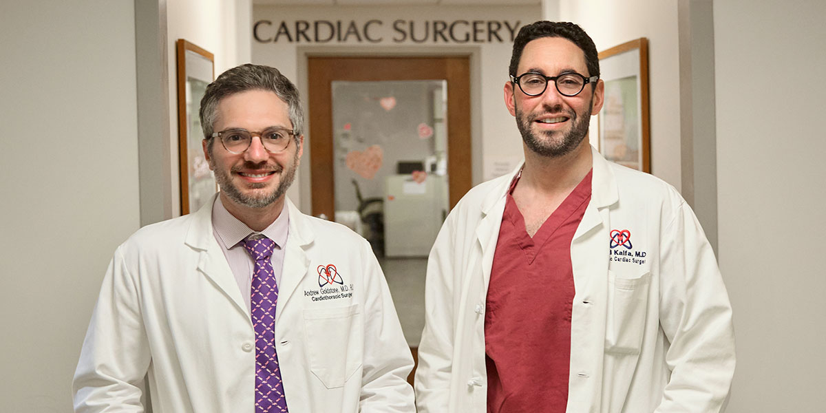 Pediatric heart surgeons Dr. Andrew Goldstone and Dr. David Kalfa.