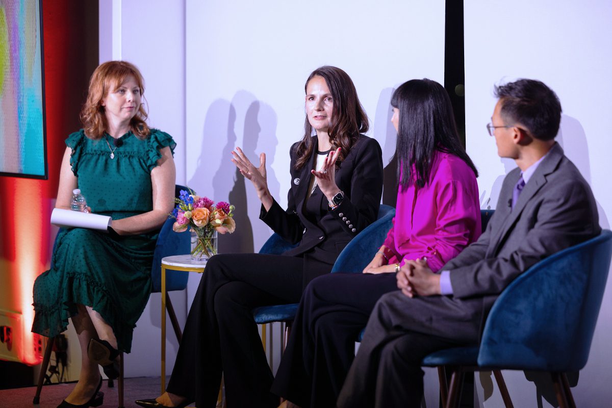 Host Courtney Allison (far left) led a conversation between Kiley, Dr. Cigler, and Dr. Ng,