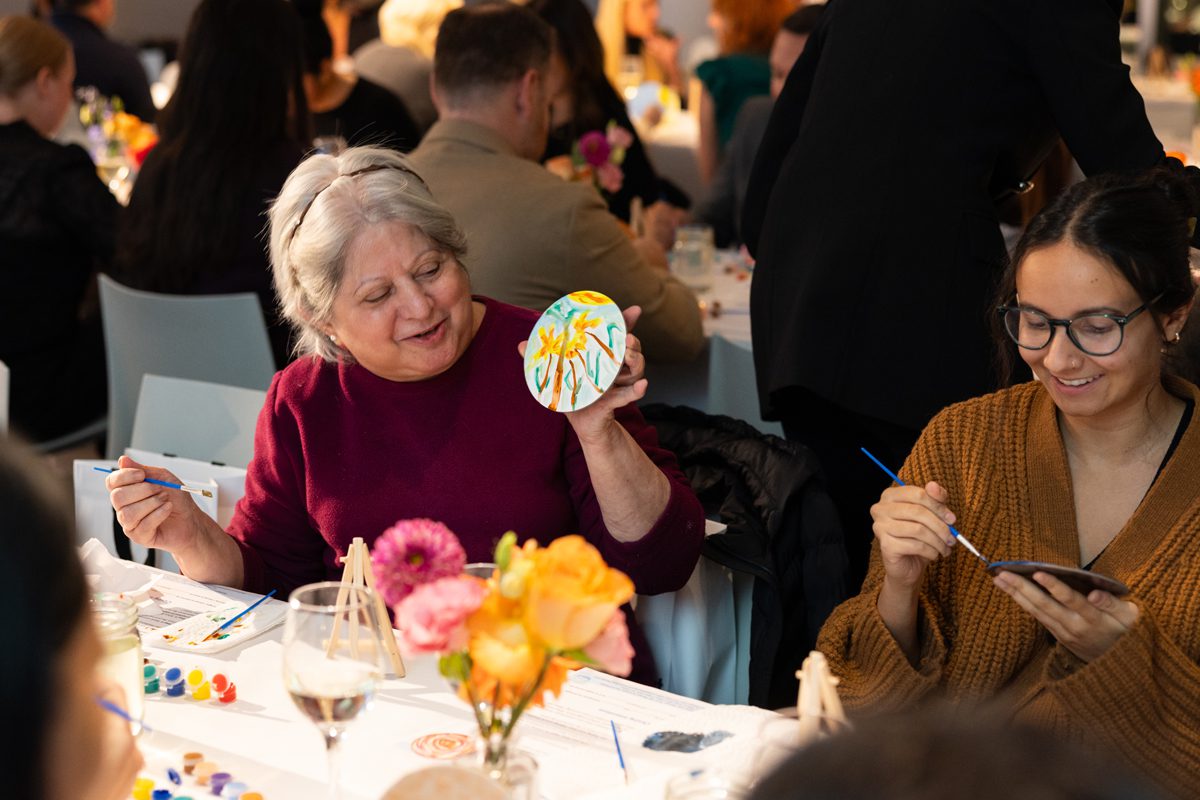 After the podcast recording, participants expressed creativity by painting their interpretation of healing circles