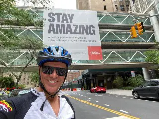 image of Bob Hoshour in front of NYP Columbia