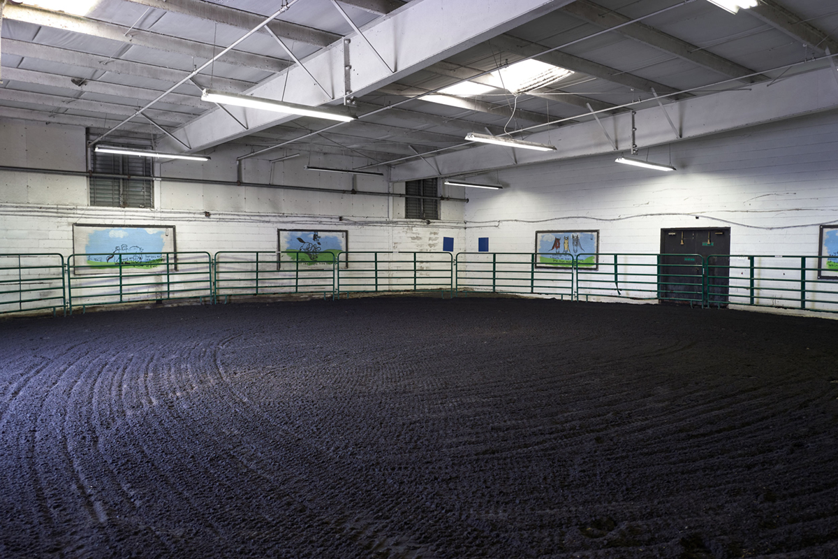 A ring inside the equestrian center for exercises.