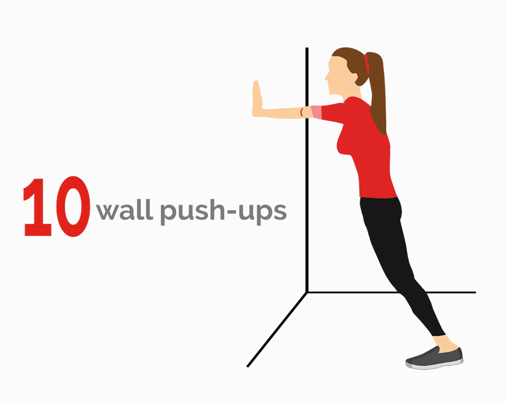 10 Wall push ups