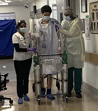 Raymond post-transplant at NewYork-Presbyterian/Columbia on Aug. 3, 2020.