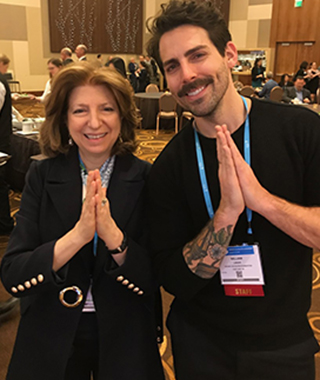 Dr. Ellen Scherl and Will share a moment at an IBD awareness event.