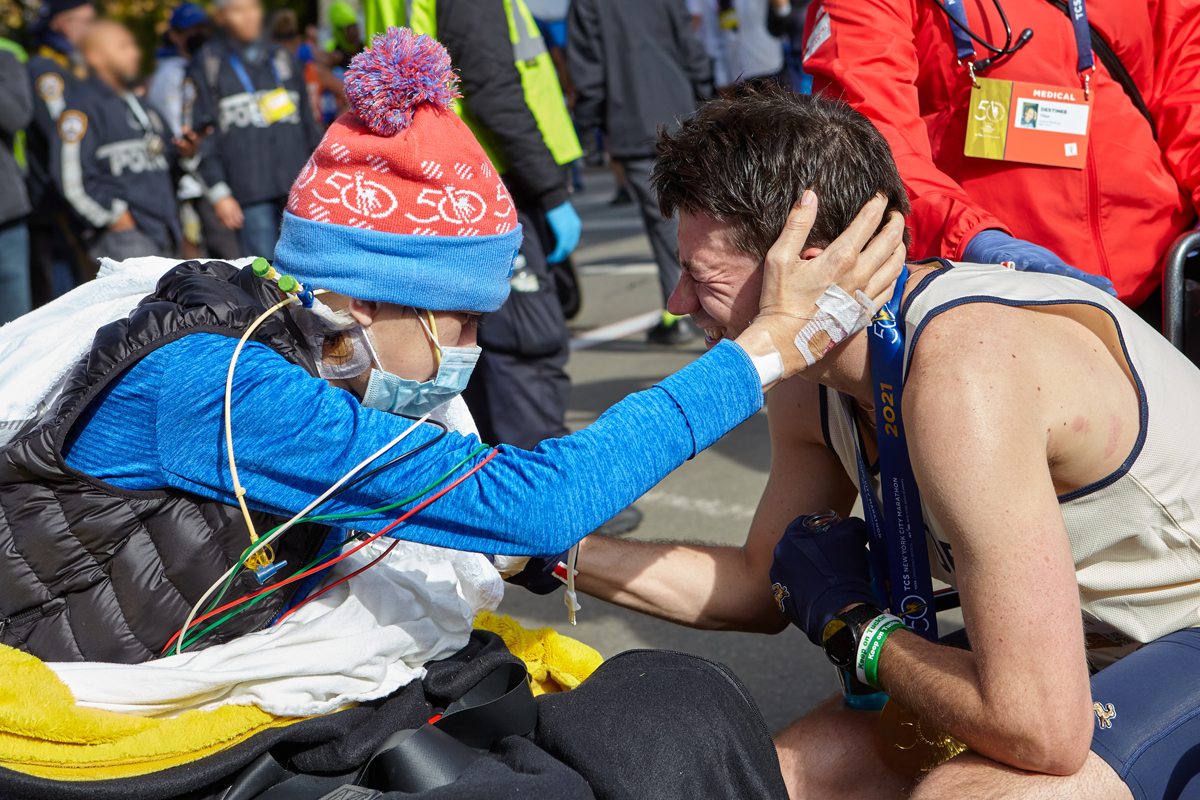 Mark and David reunited after the race