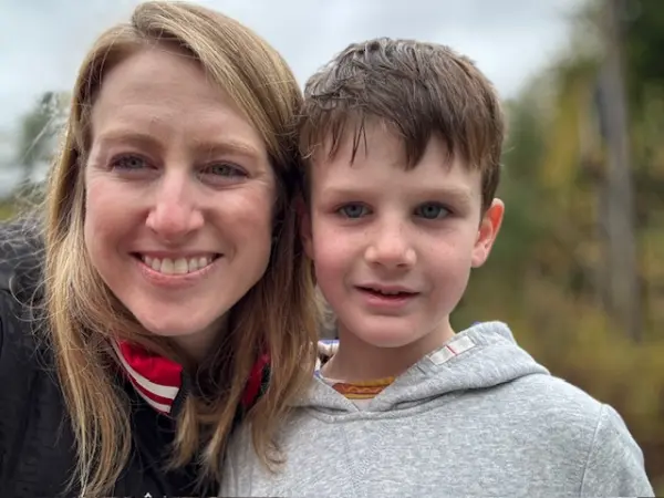  Laura O'Donnell with her son