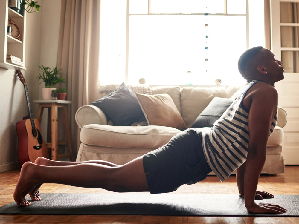 Young man doing yoga