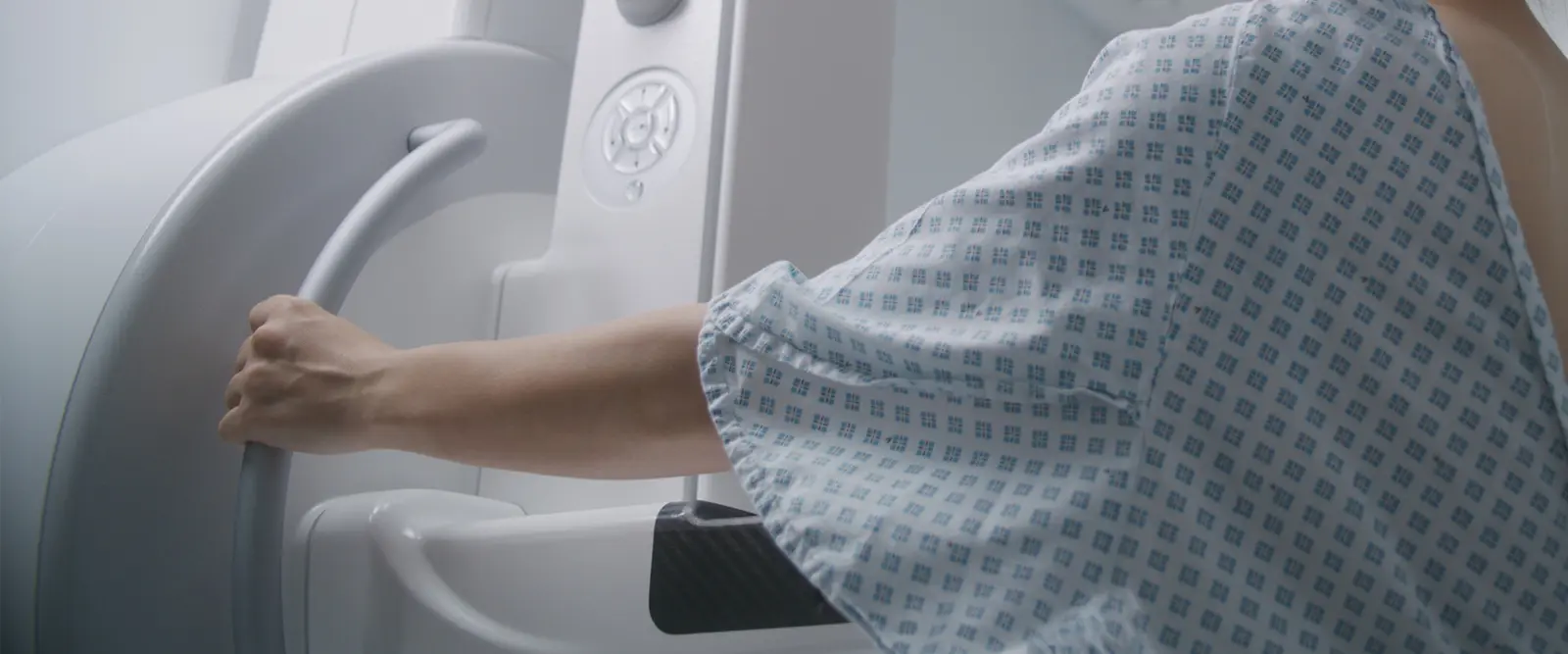 Woman getting a mammogram