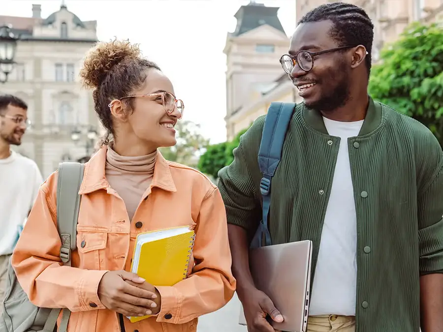 teens walking outside