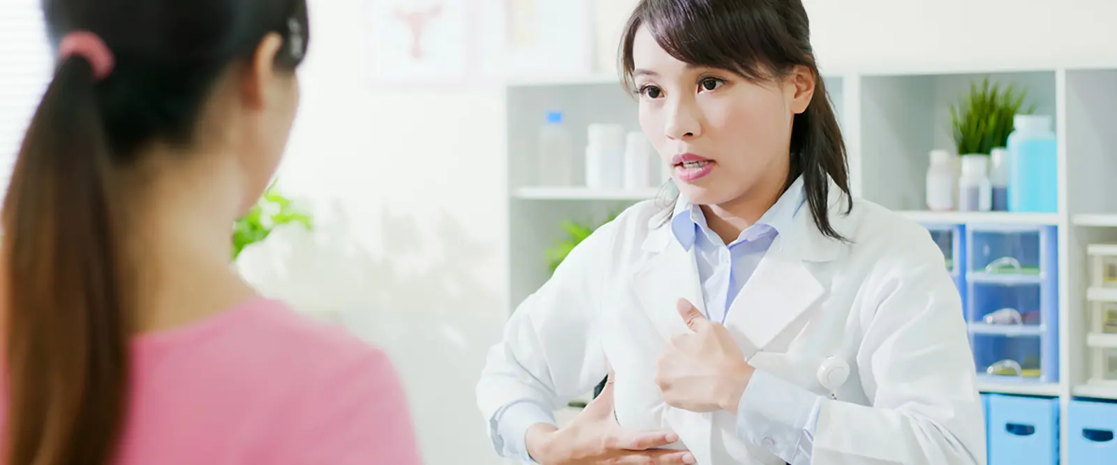 Female patient consulting with a female doctor