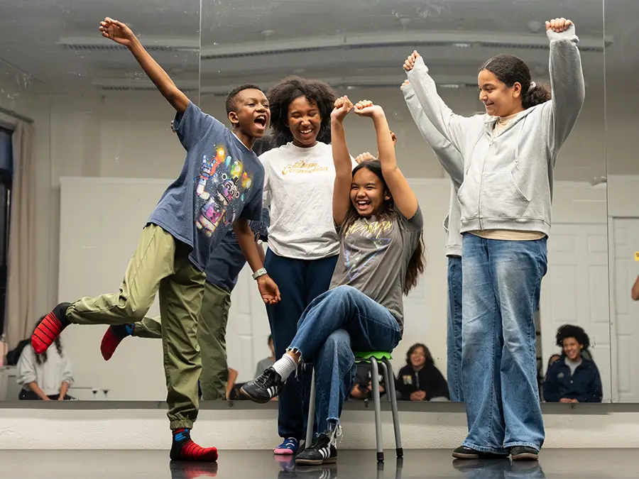 theatre kids posing in front a mirror