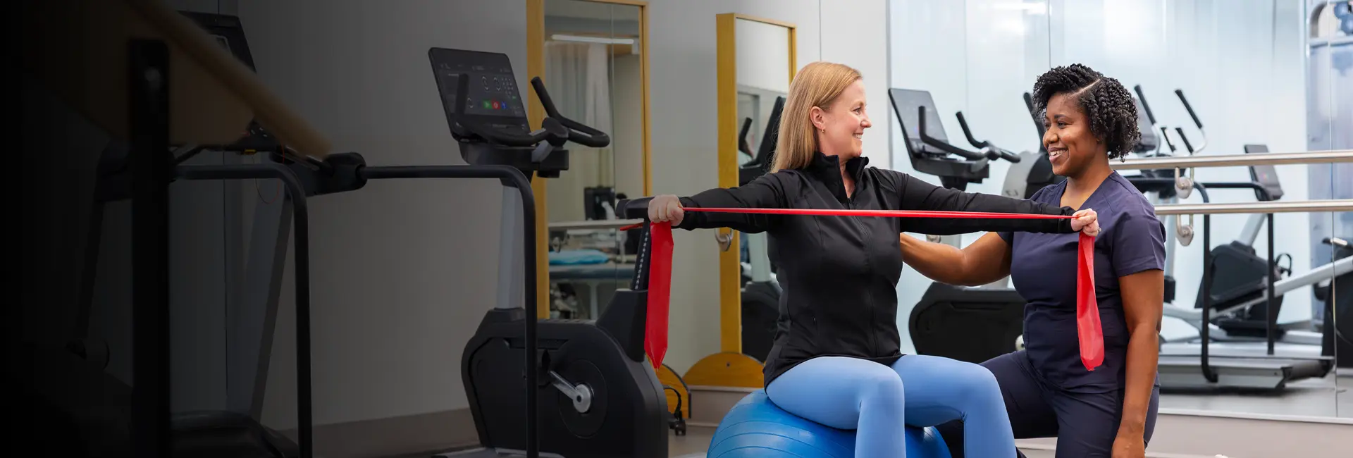 Patient doing physical therapy