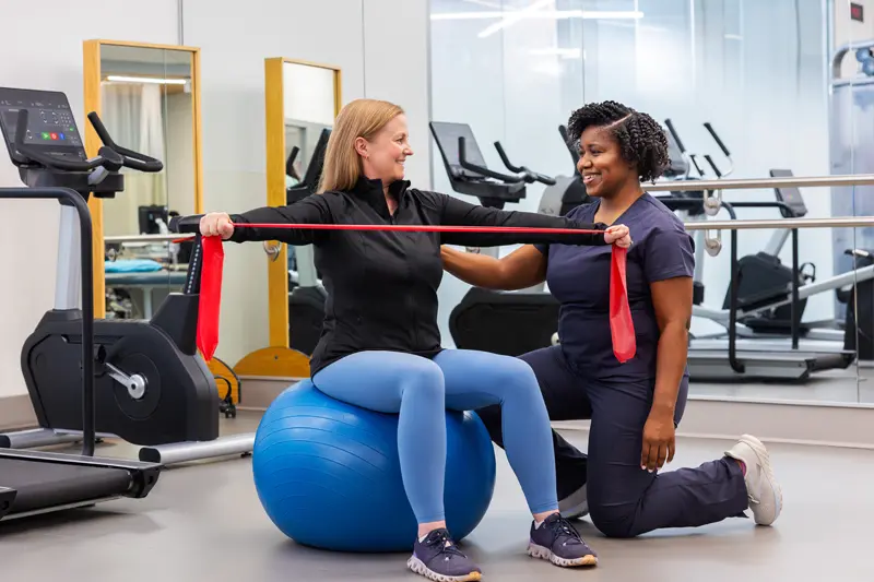 Patient doing physical therapy