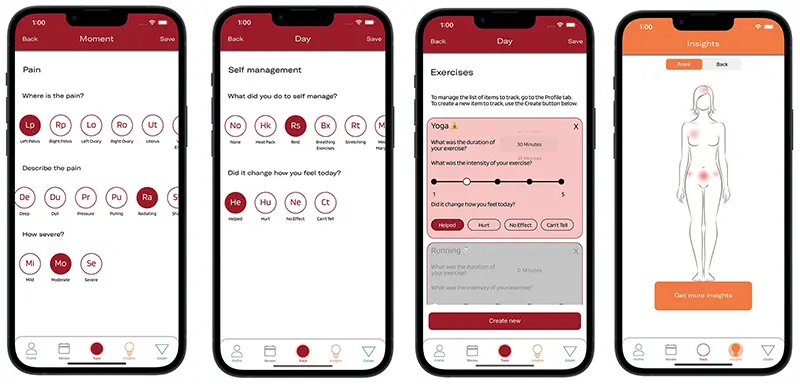 screenshots of the Phendo app