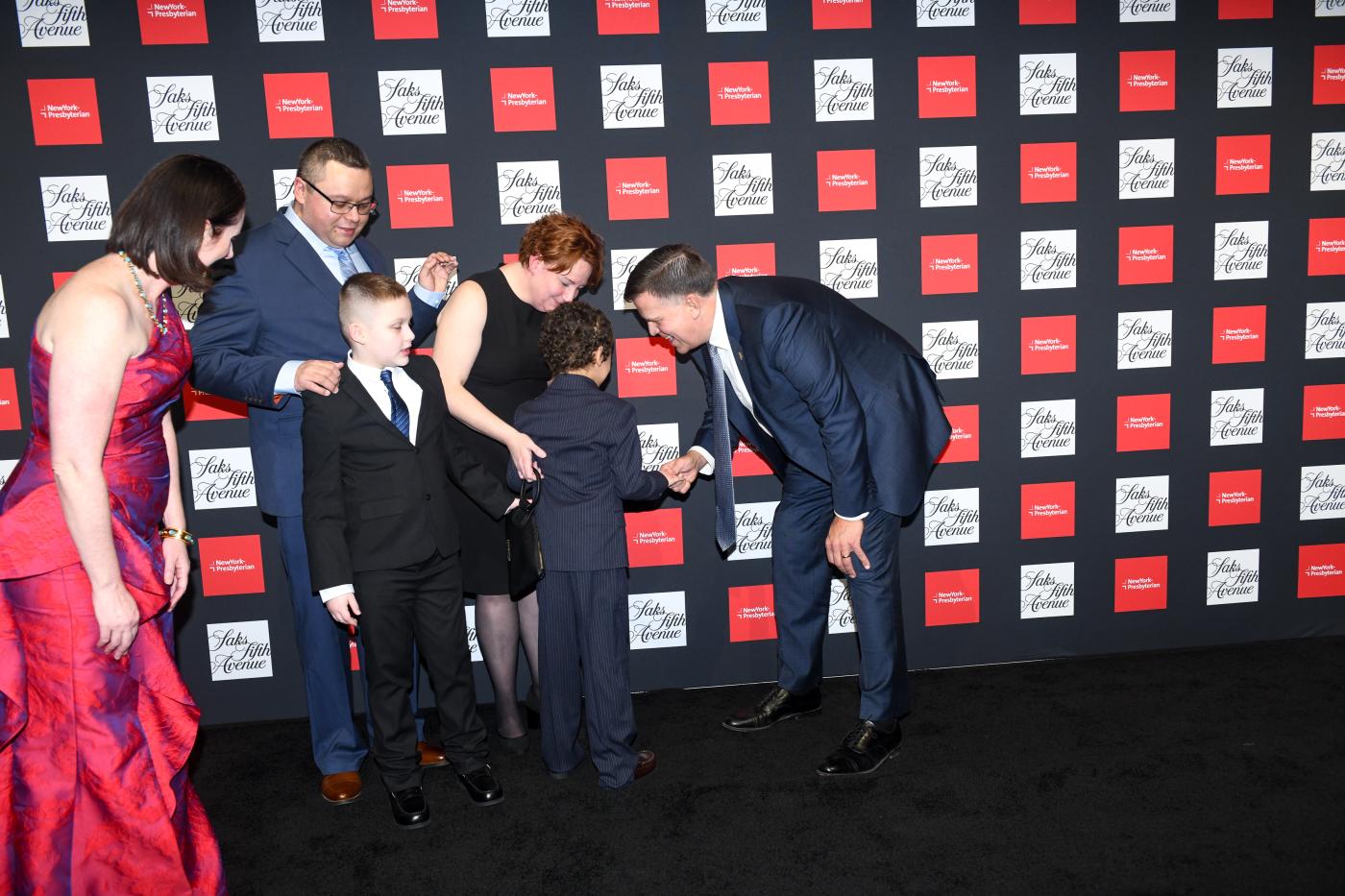 Dr. Donley greeting Aiden Rodriguez