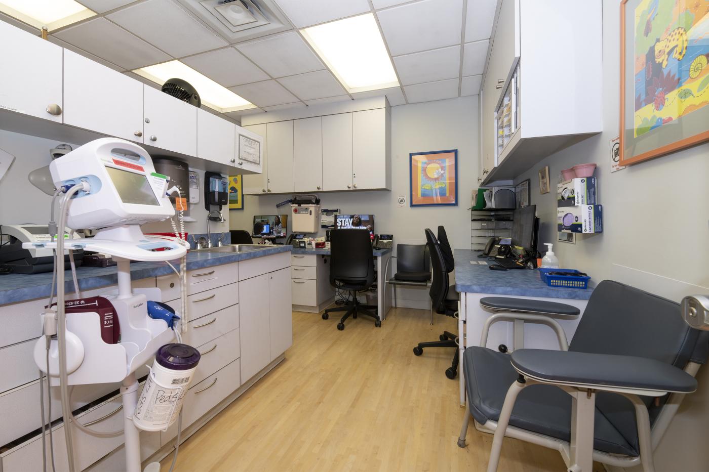 Examination room in the Washington Heights Family Health Center