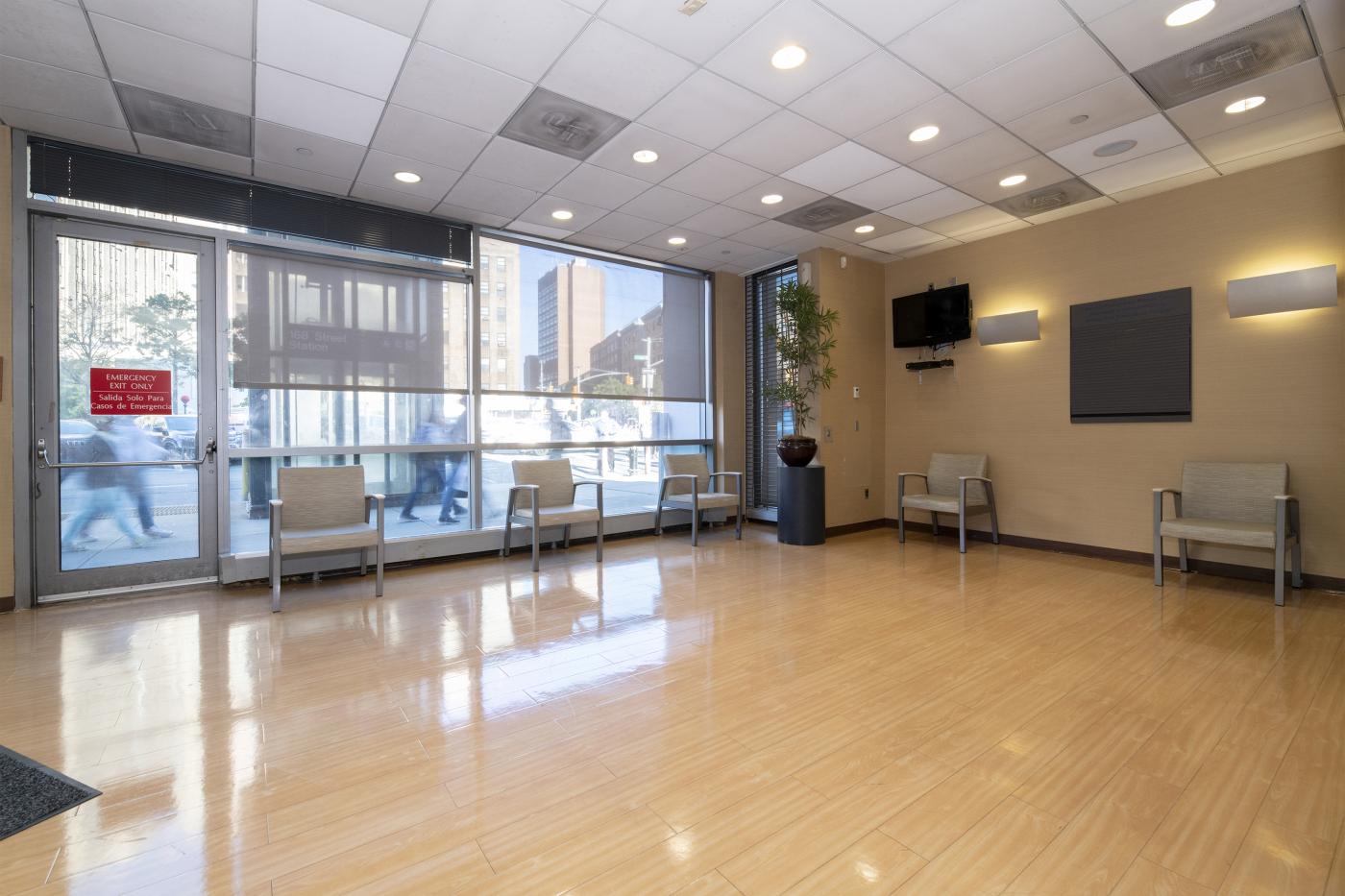 The main entrance from the inside of AIM East.