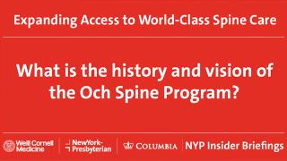 What is the history and vision of the Och Spine Program?