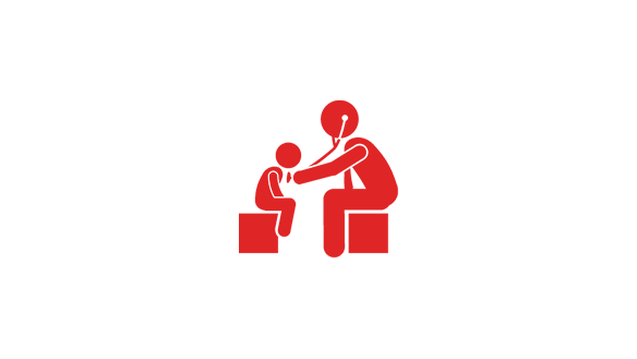 vector image of doctor examining a child